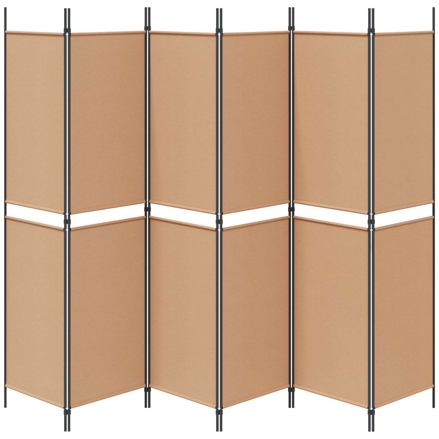 Divisore per Stanza a 6 Pannelli Beige 300 x 200 cm Tessuto