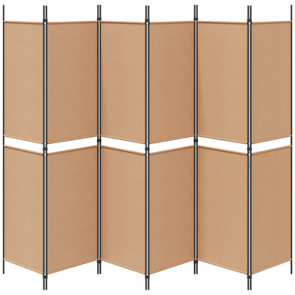 Divisore per Stanza a 6 Pannelli Beige 300 x 200 cm Tessuto