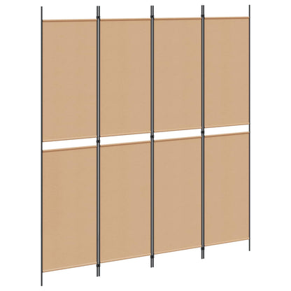 Paravento a 4 pannelli Beige 200 x 220 cm Tessuto