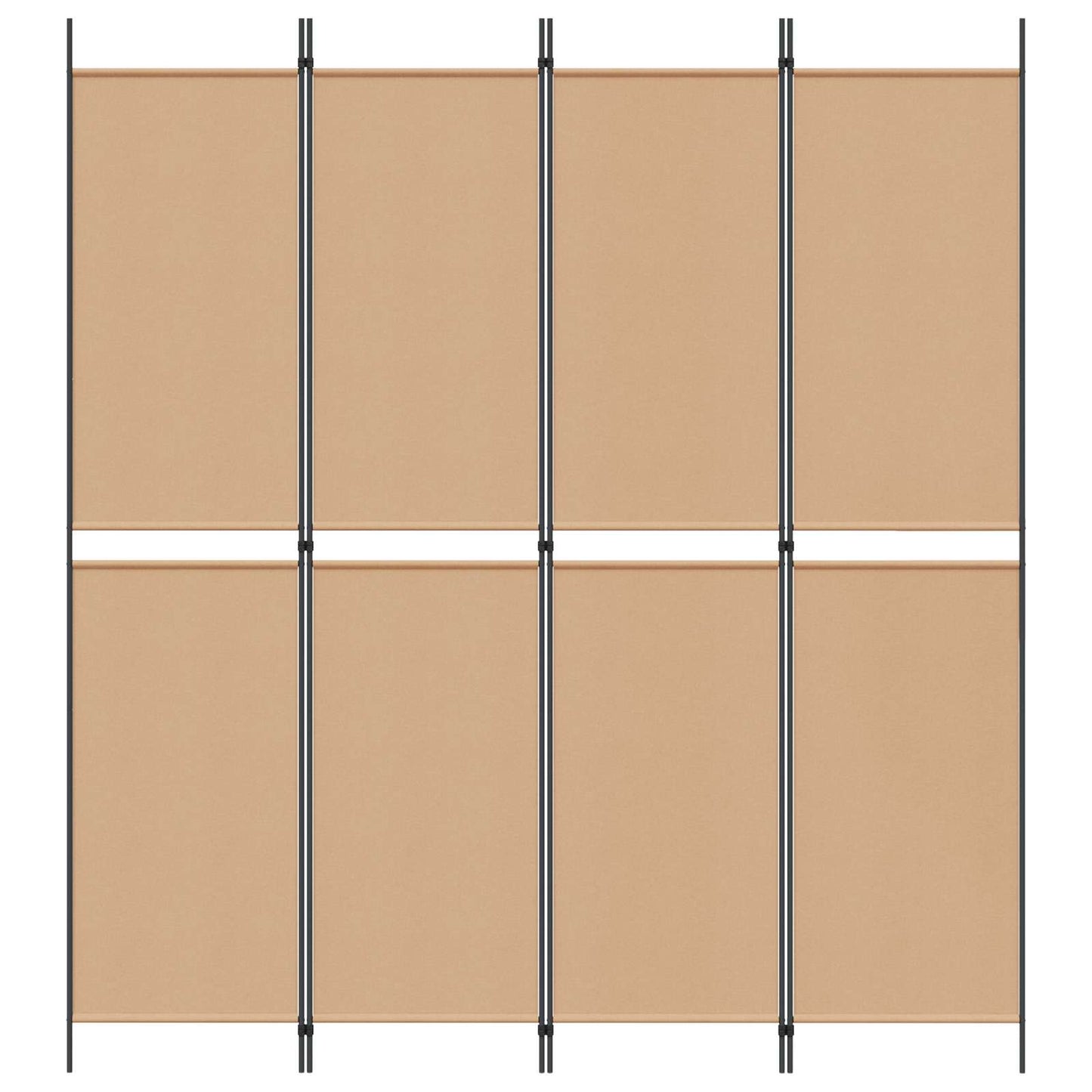 Paravento a 4 pannelli Beige 200 x 220 cm Tessuto