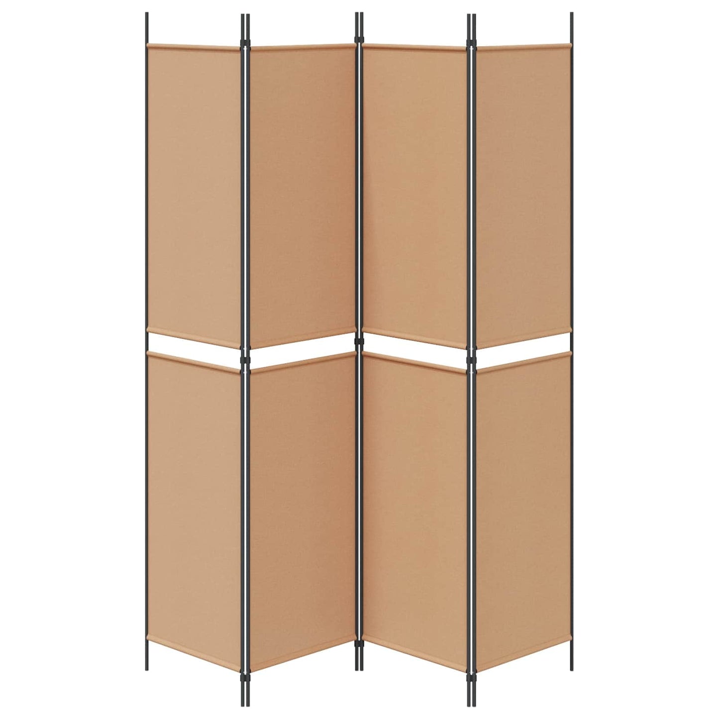 Paravento a 4 pannelli Beige 200 x 220 cm Tessuto