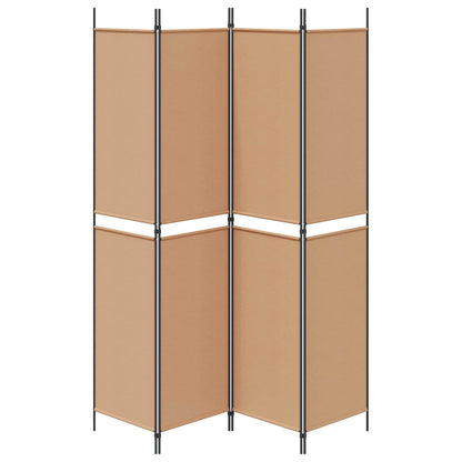 Paravento a 4 pannelli Beige 200 x 220 cm Tessuto