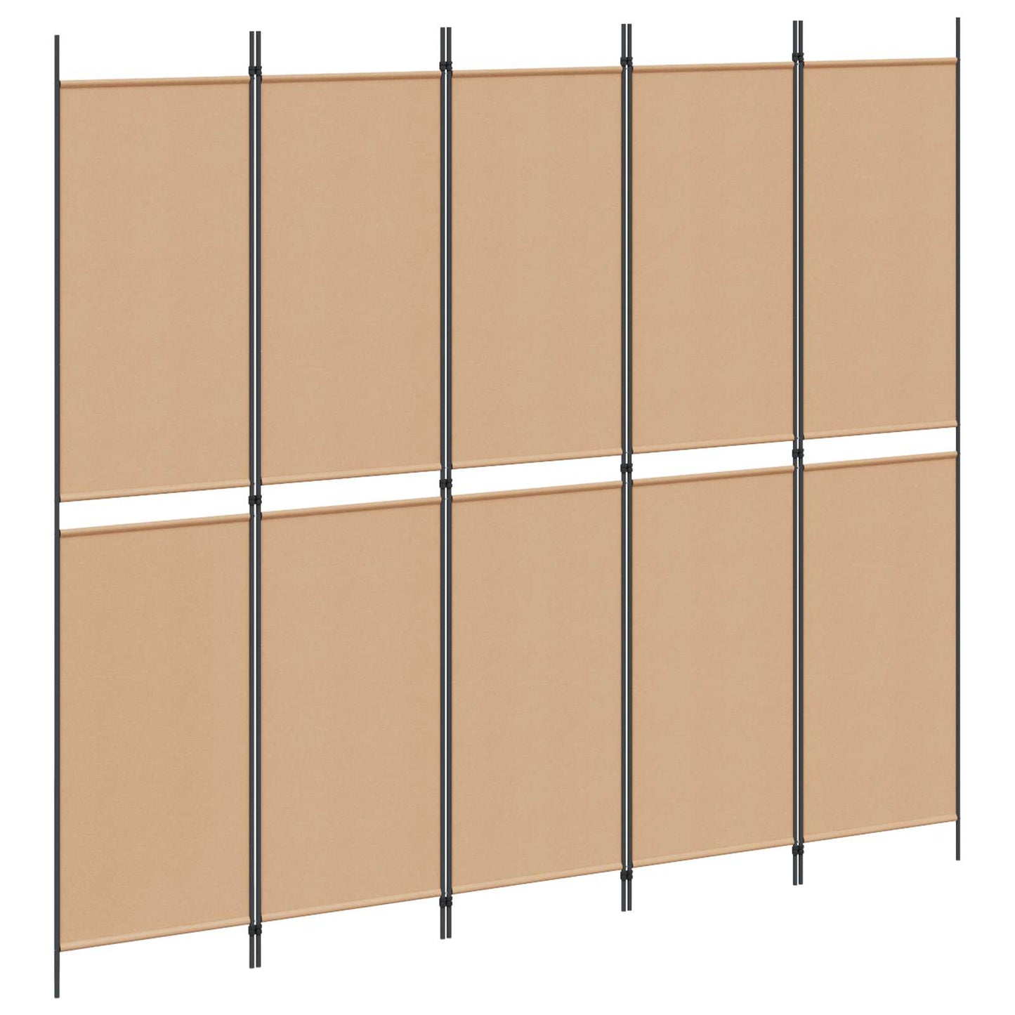 Pannello Separatore a 5 Pannelli Beige 250 x 220 cm Tessuto