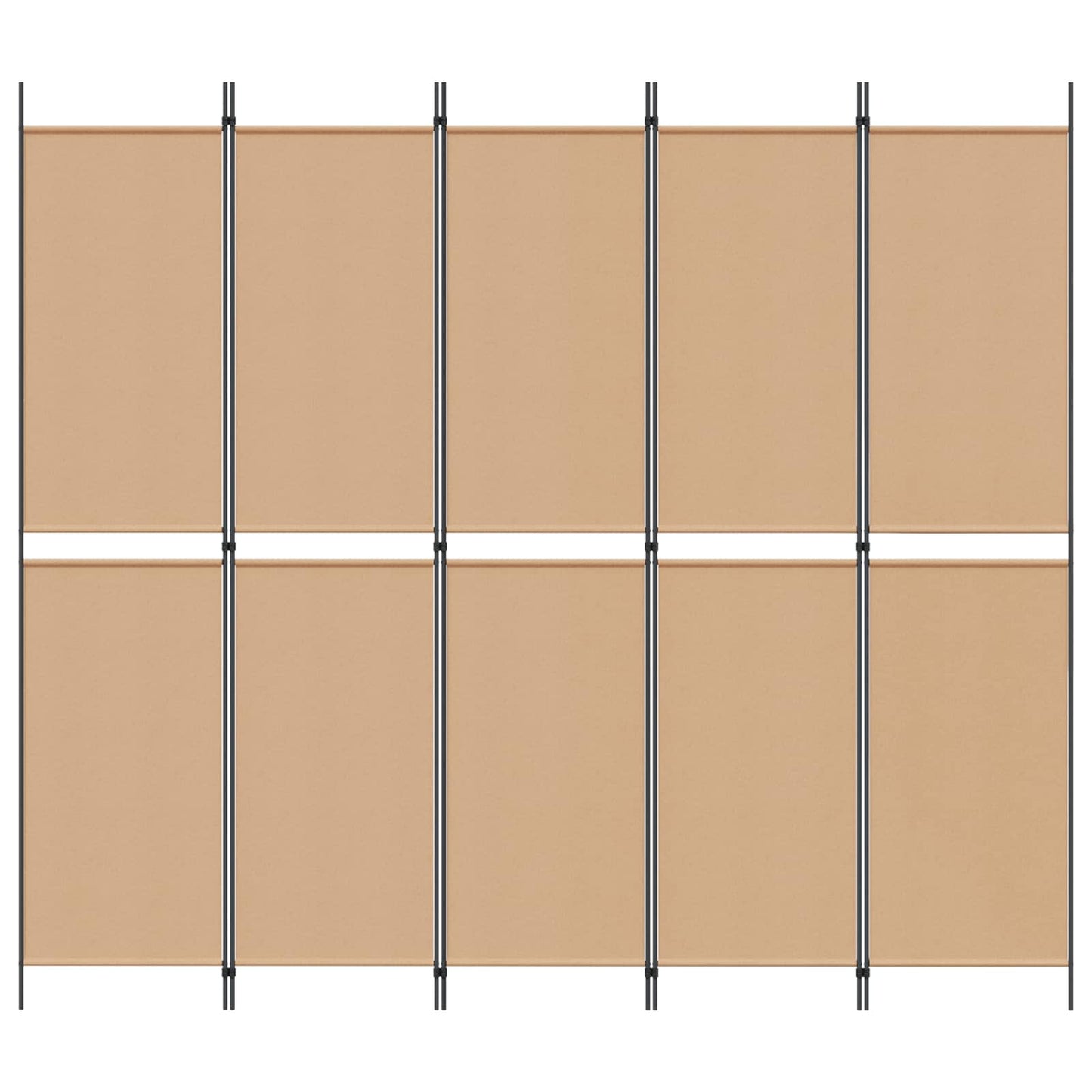 Pannello Separatore a 5 Pannelli Beige 250 x 220 cm Tessuto