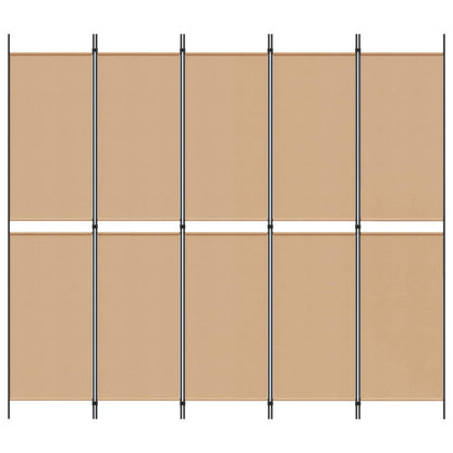 Pannello Separatore a 5 Pannelli Beige 250 x 220 cm Tessuto