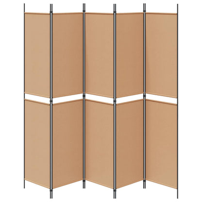 Pannello Separatore a 5 Pannelli Beige 250 x 220 cm Tessuto