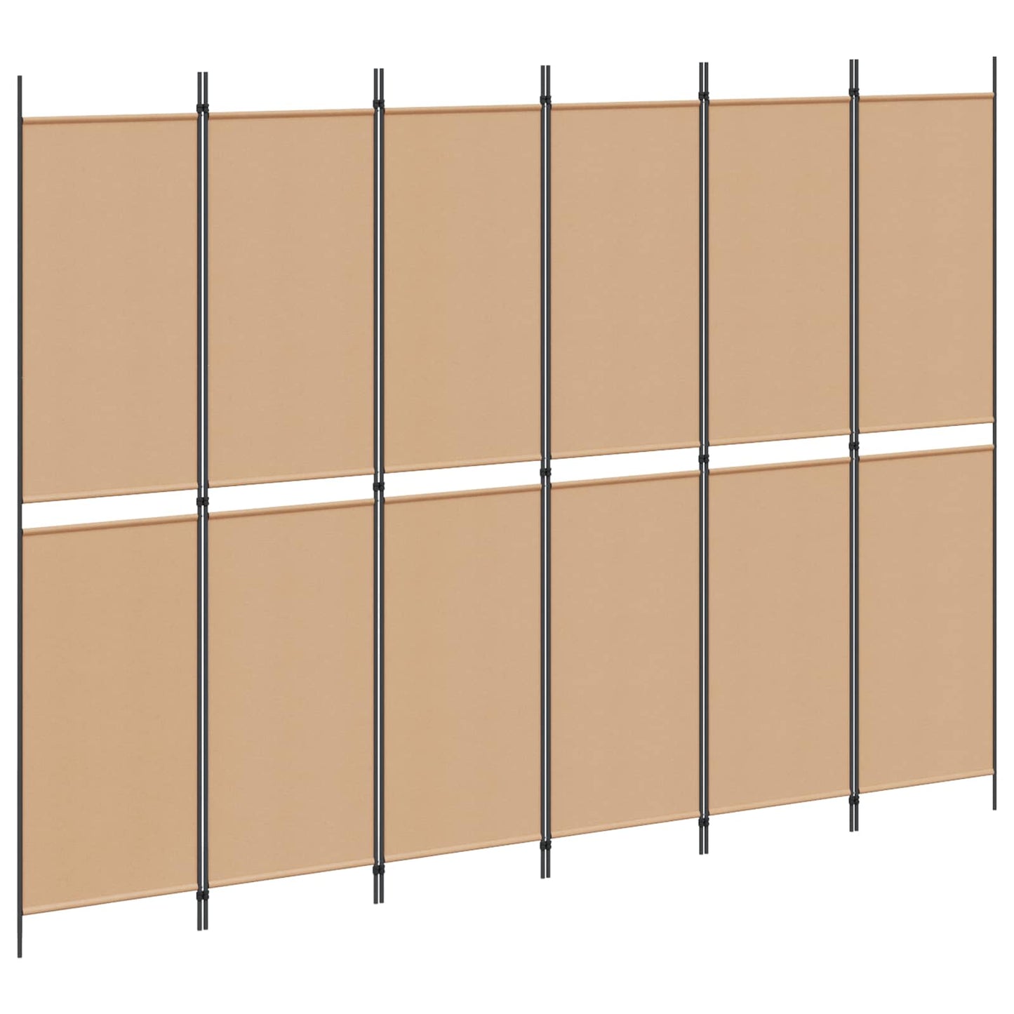 Divisore per Stanza a 6 Pannelli Beige 300 x 220 cm Tessuto