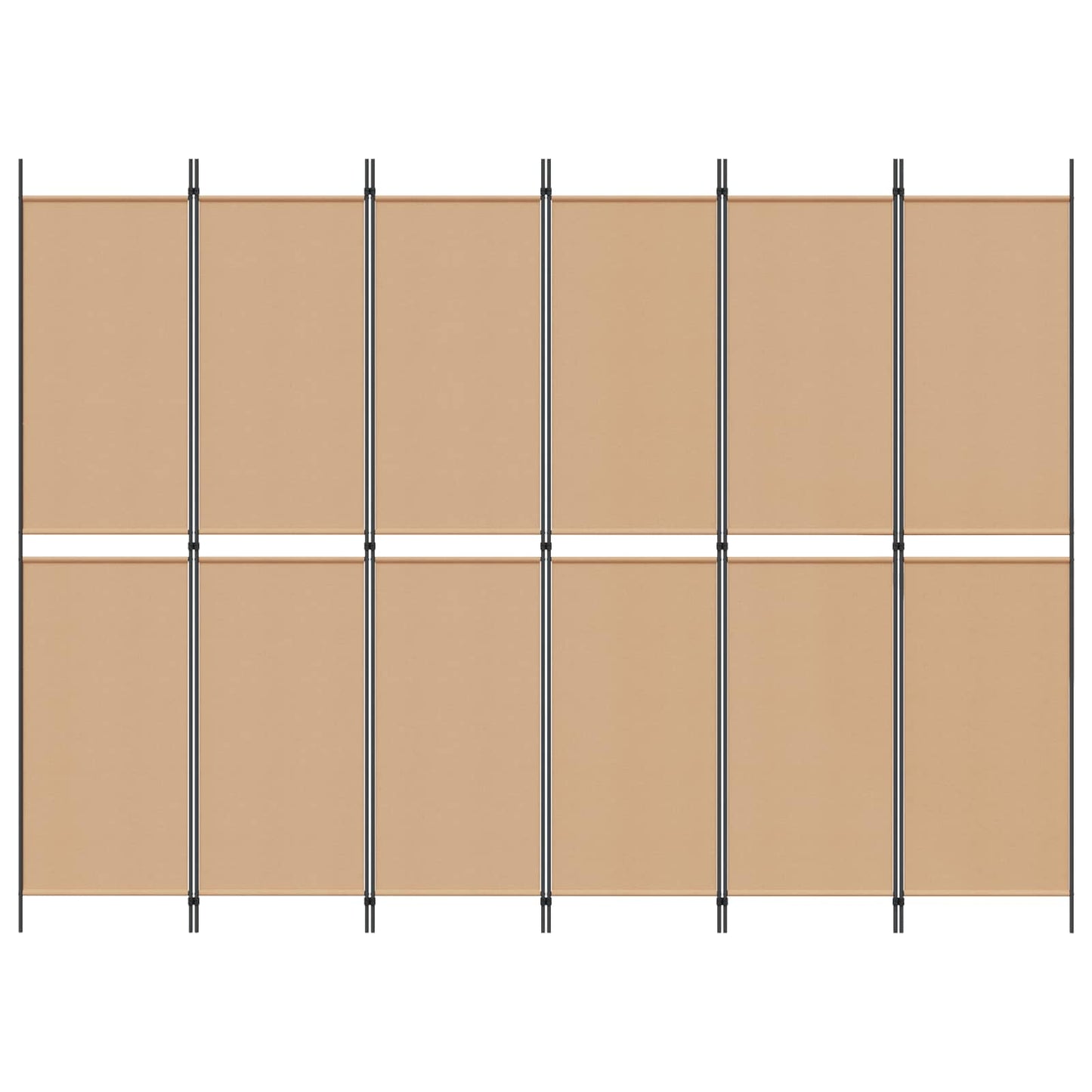 Divisore per Stanza a 6 Pannelli Beige 300 x 220 cm Tessuto