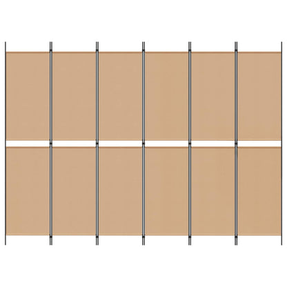 Divisore per Stanza a 6 Pannelli Beige 300 x 220 cm Tessuto