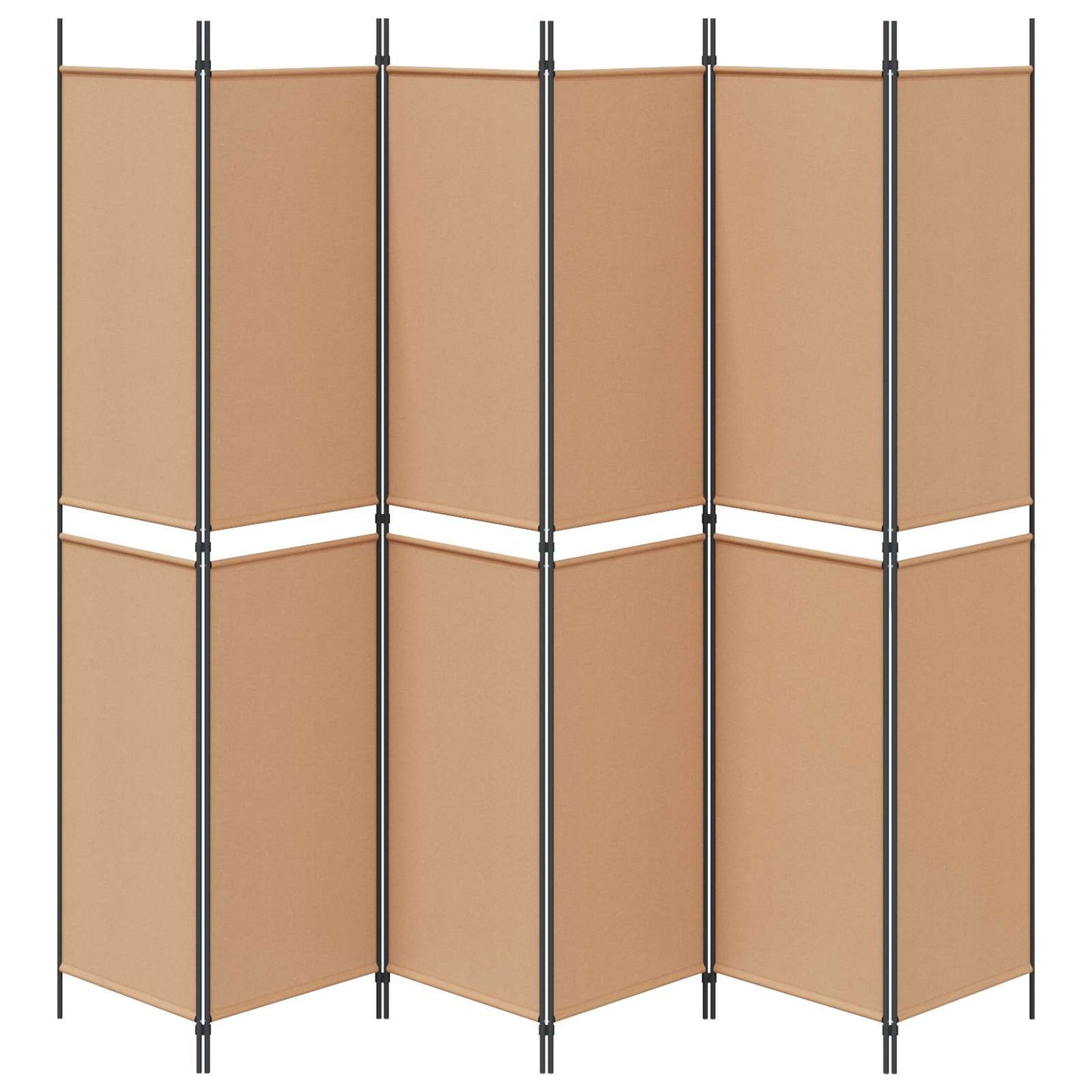 Divisore per Stanza a 6 Pannelli Beige 300 x 220 cm Tessuto