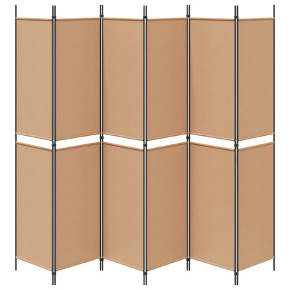 Divisore per Stanza a 6 Pannelli Beige 300 x 220 cm Tessuto