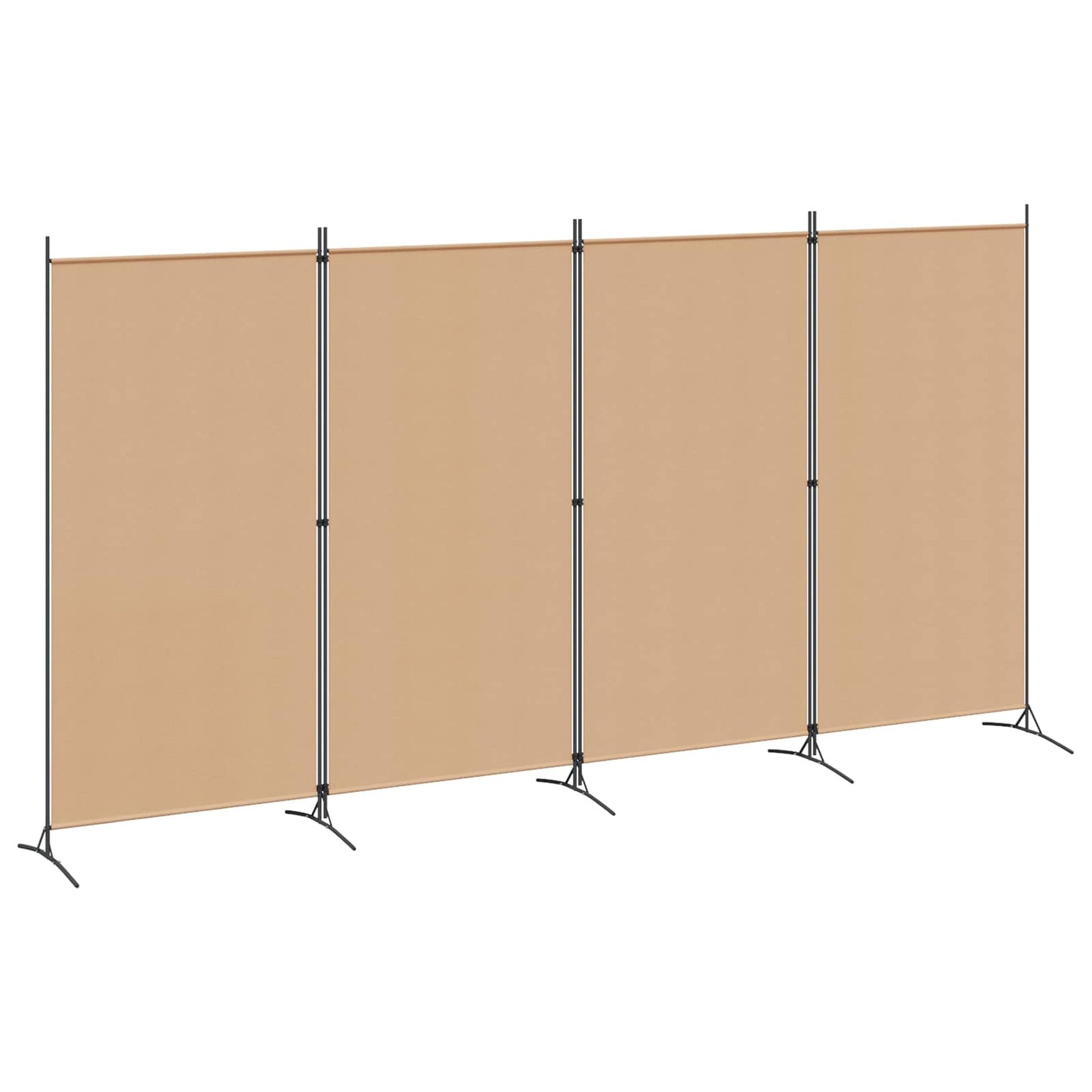 Paravento a 4 Pannelli Beige 346 x 180 cm Tessuto
