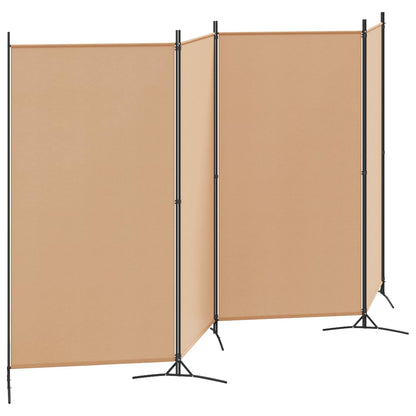 Paravento a 4 Pannelli Beige 346 x 180 cm Tessuto