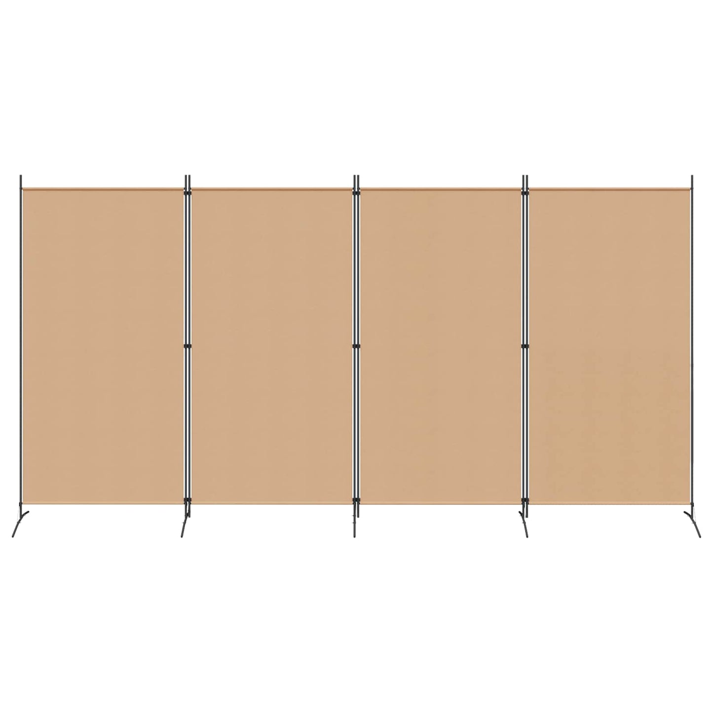 Paravento a 4 Pannelli Beige 346 x 180 cm Tessuto