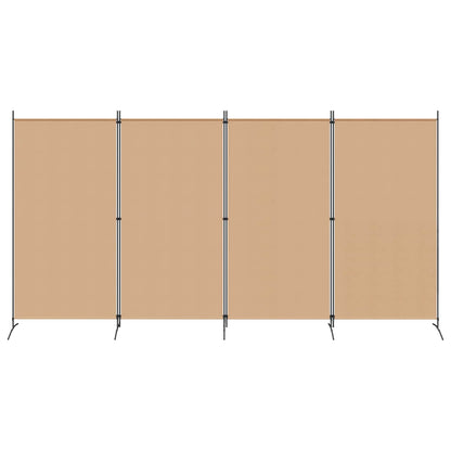 Paravento a 4 Pannelli Beige 346 x 180 cm Tessuto