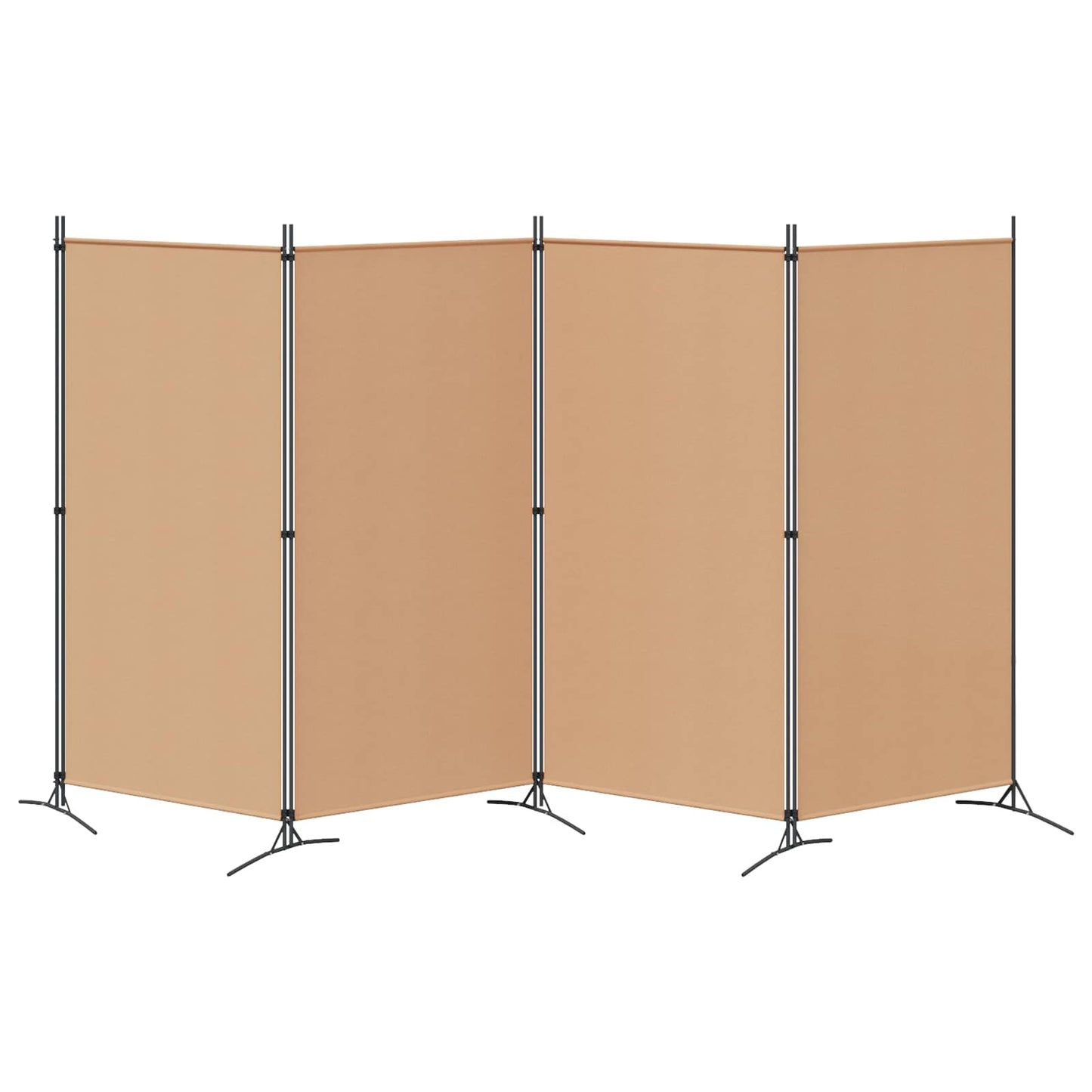 Paravento a 4 Pannelli Beige 346 x 180 cm Tessuto