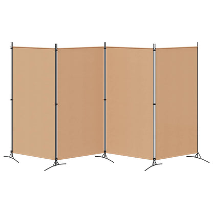 Paravento a 4 Pannelli Beige 346 x 180 cm Tessuto