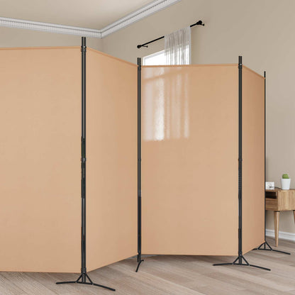 Paravento a 5 Pannelli Beige 433 x 180 cm Tessuto
