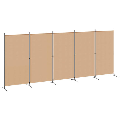 Paravento a 5 Pannelli Beige 433 x 180 cm Tessuto