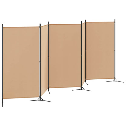 Paravento a 5 Pannelli Beige 433 x 180 cm Tessuto