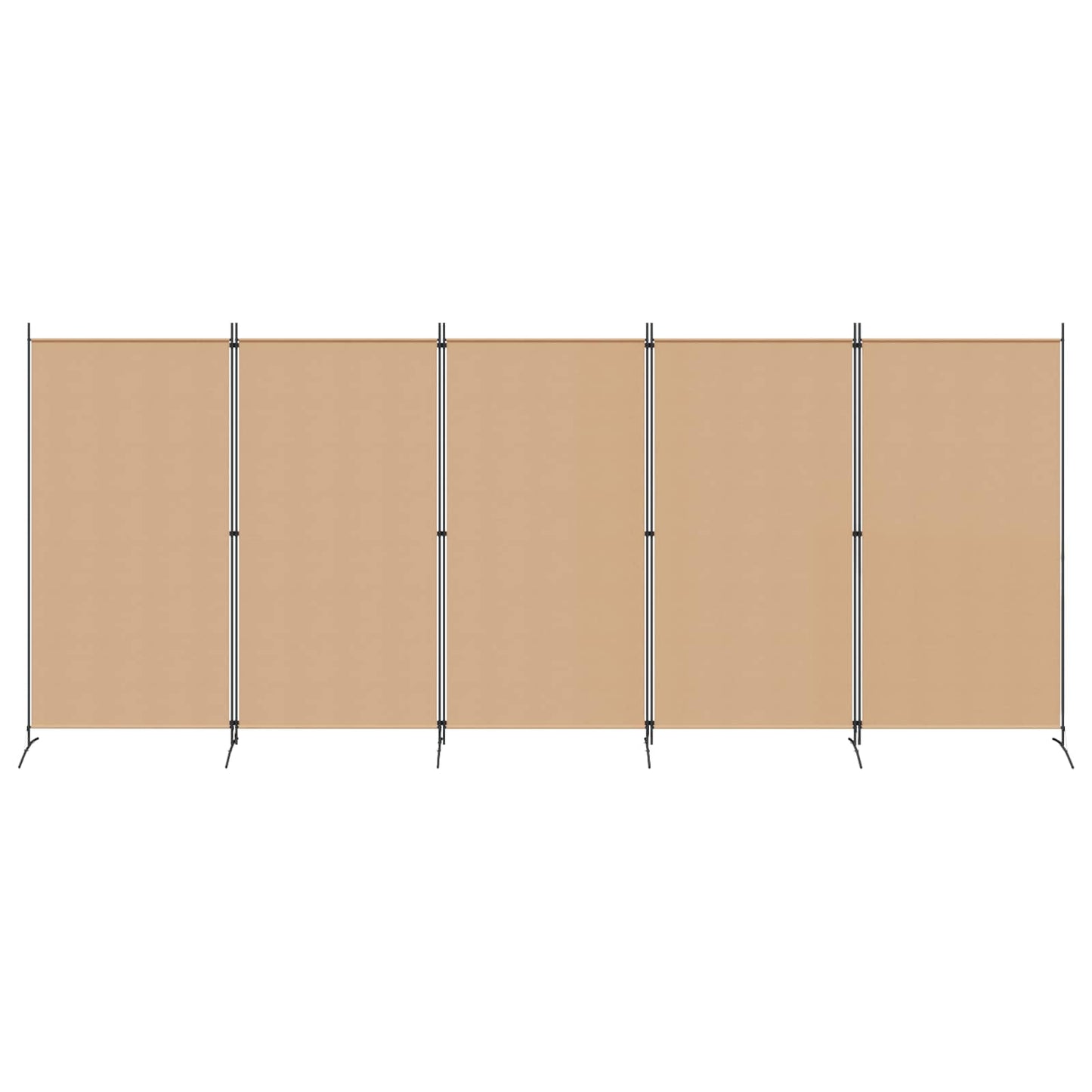 Paravento a 5 Pannelli Beige 433 x 180 cm Tessuto