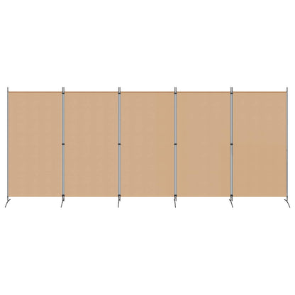 Paravento a 5 Pannelli Beige 433 x 180 cm Tessuto