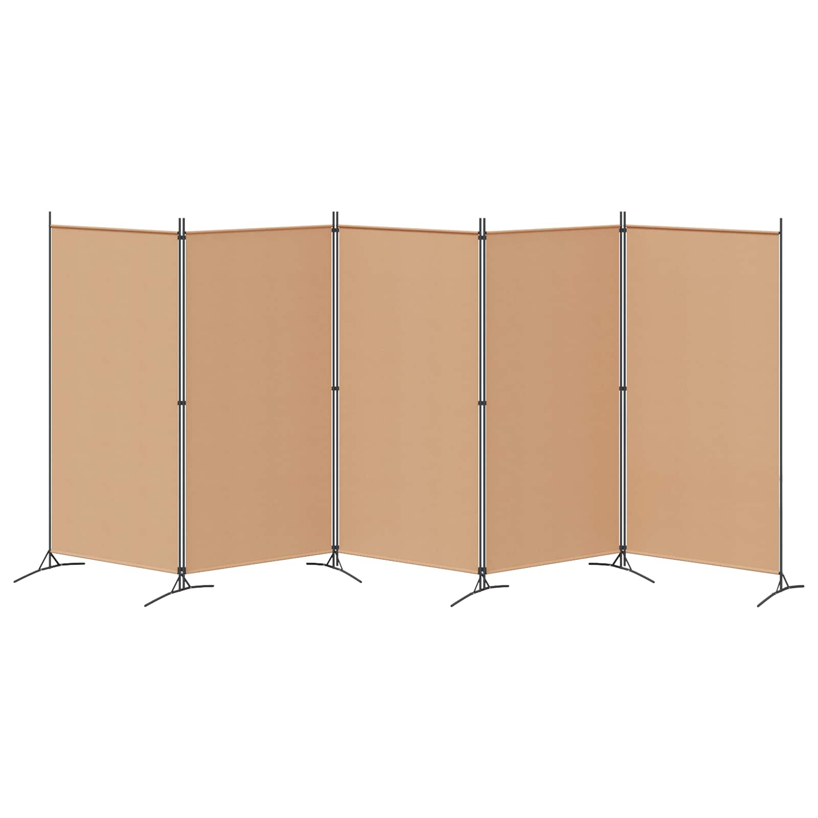 Paravento a 5 Pannelli Beige 433 x 180 cm Tessuto | homemem39