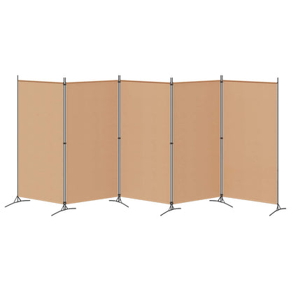 Paravento a 5 Pannelli Beige 433 x 180 cm Tessuto