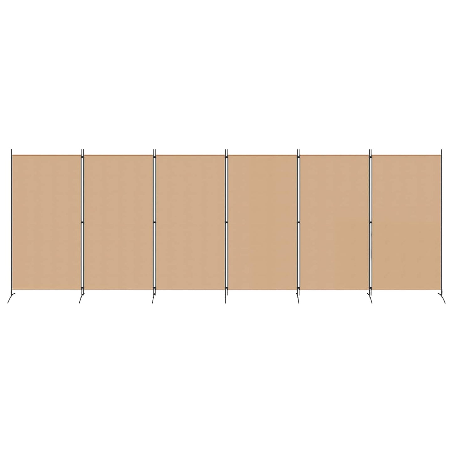 Divisore per Stanza a 6 Pannelli Beige 520 x 180 cm Tessuto