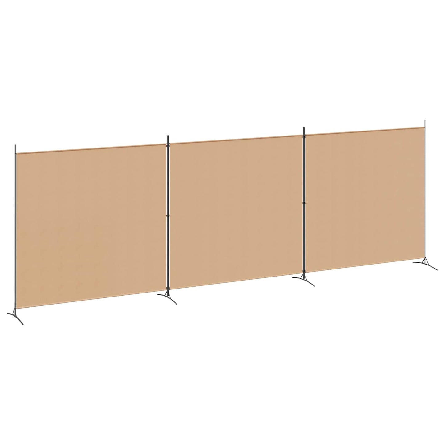 Paravento a 4 Pannelli Beige 525 x 180 cm Tessuto