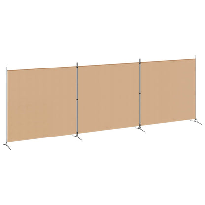 Paravento a 4 Pannelli Beige 525 x 180 cm Tessuto