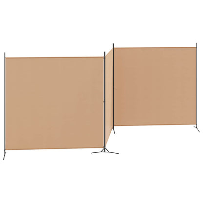 Paravento a 4 Pannelli Beige 525 x 180 cm Tessuto