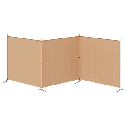 Paravento a 4 Pannelli Beige 525 x 180 cm Tessuto