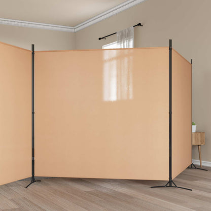 Paravento a 4 Pannelli Beige 698 x 180 cm Tessuto