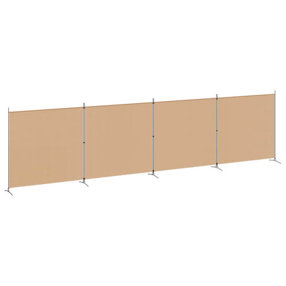 Paravento a 4 Pannelli Beige 698 x 180 cm Tessuto