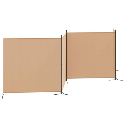 Paravento a 4 Pannelli Beige 698 x 180 cm Tessuto