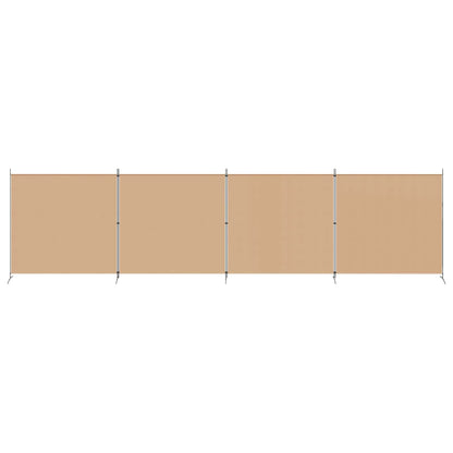 Paravento a 4 Pannelli Beige 698 x 180 cm Tessuto
