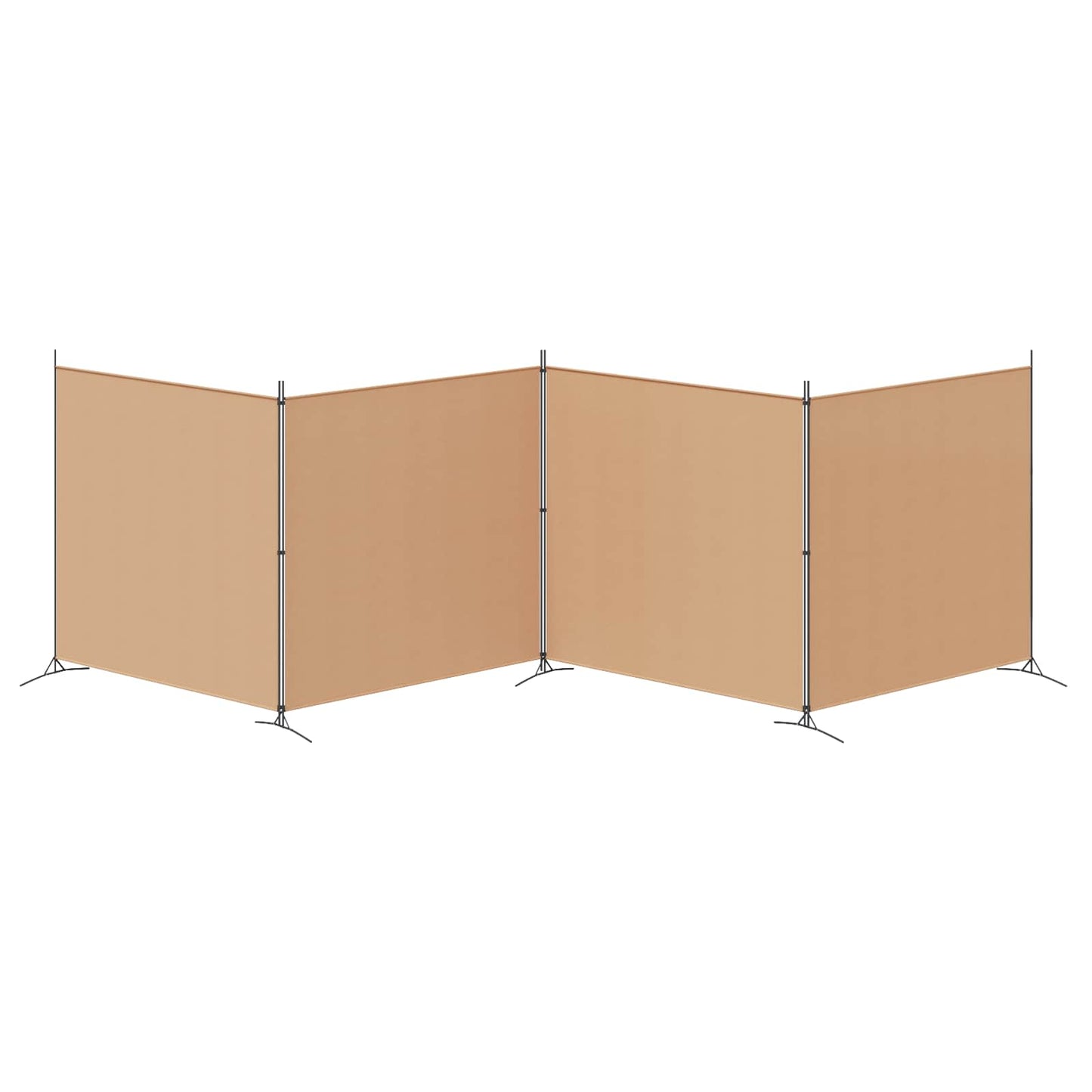 Paravento a 4 Pannelli Beige 698 x 180 cm Tessuto