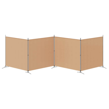 Paravento a 4 Pannelli Beige 698 x 180 cm Tessuto