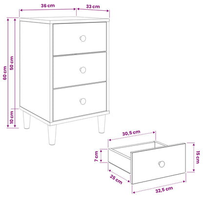 Armadio da Notte OMMEN 2 pz Rovere Sonoma 36 x 33 x 60 cm | homemem39
