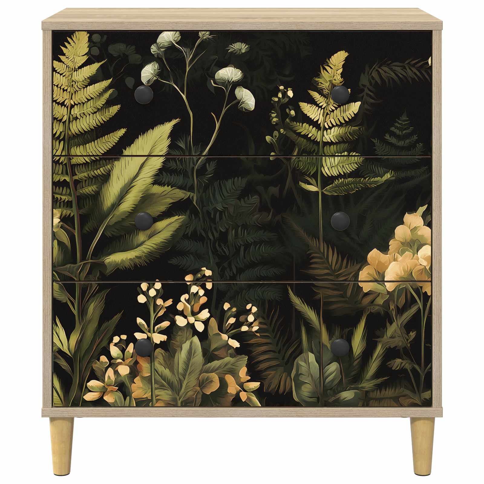 Cassettiera RHENEN Stampa tropicale 66 x 36,5 x 75 cm Sonoma | homemem39