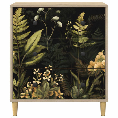 Cassettiera RHENEN Stampa tropicale 66 x 36,5 x 75 cm Sonoma | homemem39