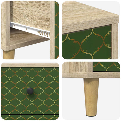 Cassettiera GELEEN Stampa geometrica smeraldo 66 x 36,5 x 75 cm | homemem39