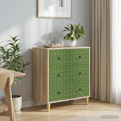 Cassettiera GELEEN Stampa geometrica smeraldo 66 x 36,5 x 75 cm