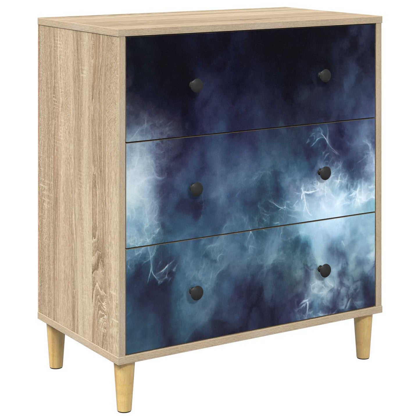 Cassettiera RAALTE Stampa in marmo blu 66 x 36,5 x 75 cm Sonoma