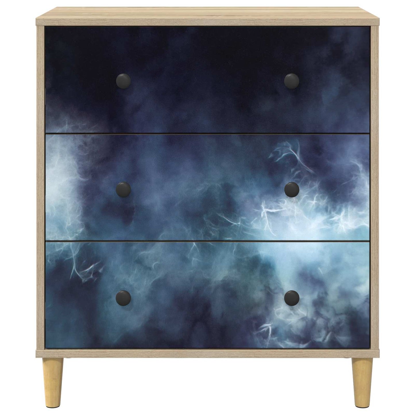 Cassettiera RAALTE Stampa in marmo blu 66 x 36,5 x 75 cm Sonoma