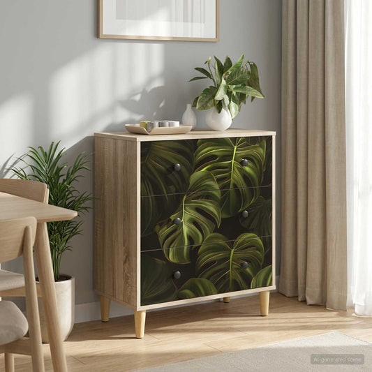 Cassettiera ELBURG Stampa foglia di palma 66 x 36,5 x 75 cm
