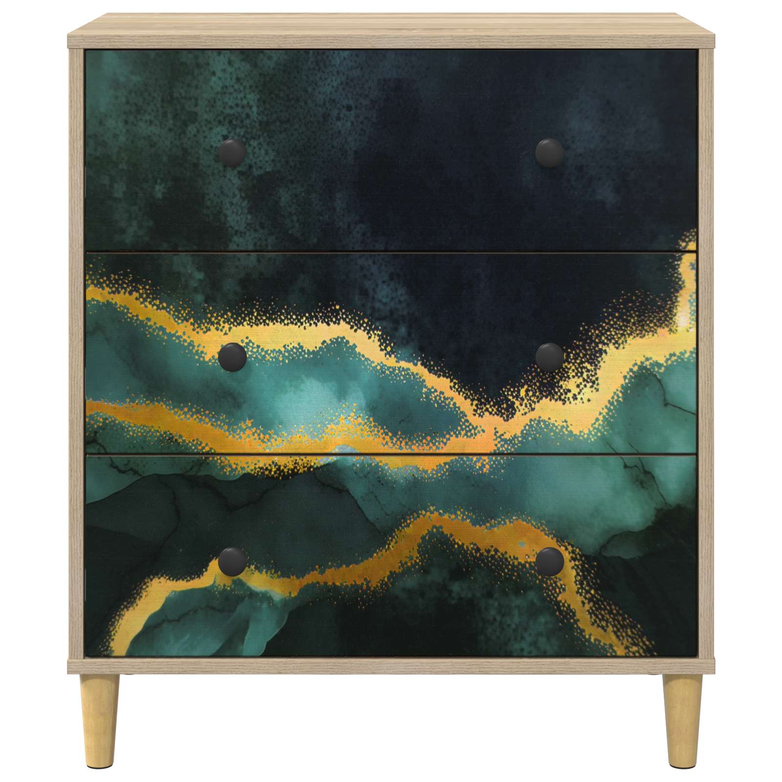 Cassettiera WIJHE Stampa in marmo turchese 66 x 36,5 x 75 cm | homemem39