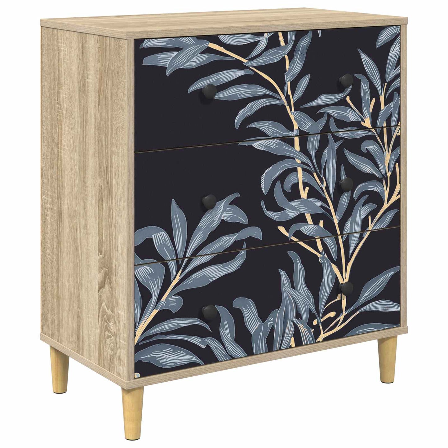 Cassettiera DOKKUM Stampa blu di felce 66 x 36,5 x 75 cm Sonoma