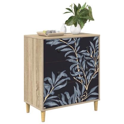 Cassettiera DOKKUM Stampa blu di felce 66 x 36,5 x 75 cm Sonoma